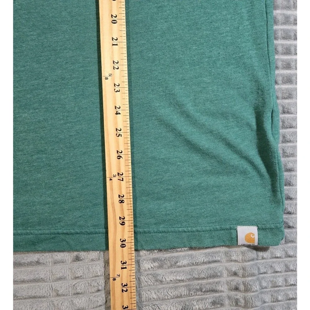 Mens Carhartt Short Sleeve T Shirt Green Relaxed Fit XL Chest Pocket
